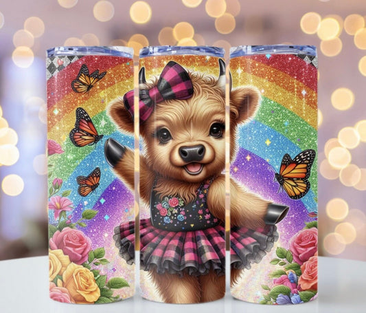 Rainbow cow— tumbler